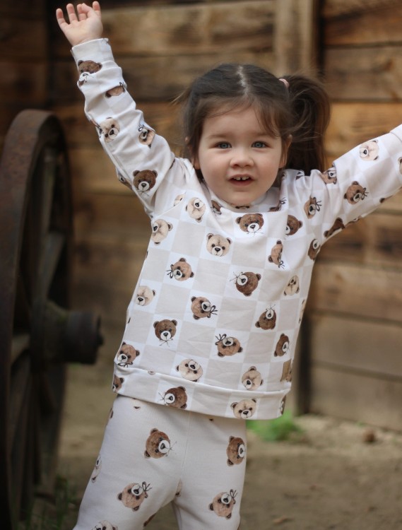 Bluza dla dziewczynki w misie Bombel Be handmade