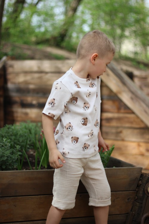 Spodenki dla chłopca muślinowe Bombel Be handmade