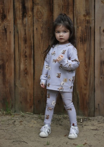 Legginsy liliowe dla dziewczynki Bombel Be handmade