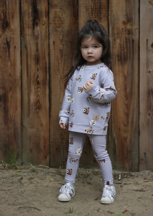 Legginsy liliowe dla dziewczynki Bombel Be handmade