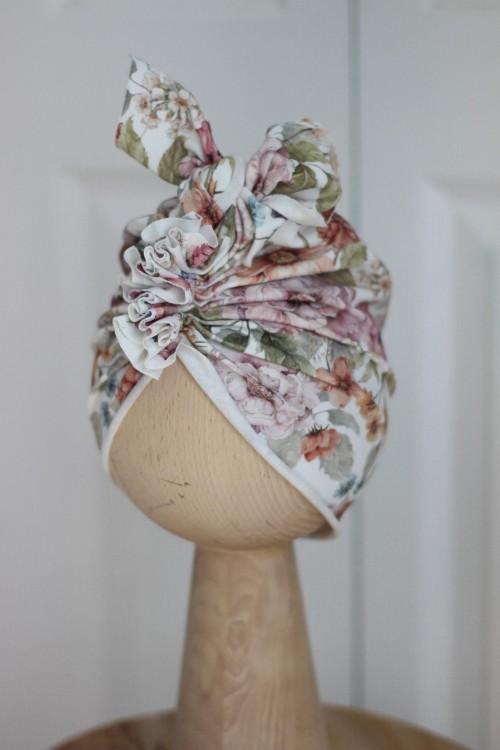 Turban dziecięcy w kwiaty Bombel Be handmade