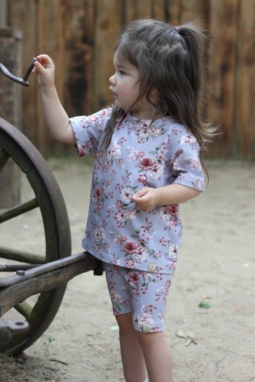 Kolarki dla dziewczynki Bombel Be fiolet w kwiaty