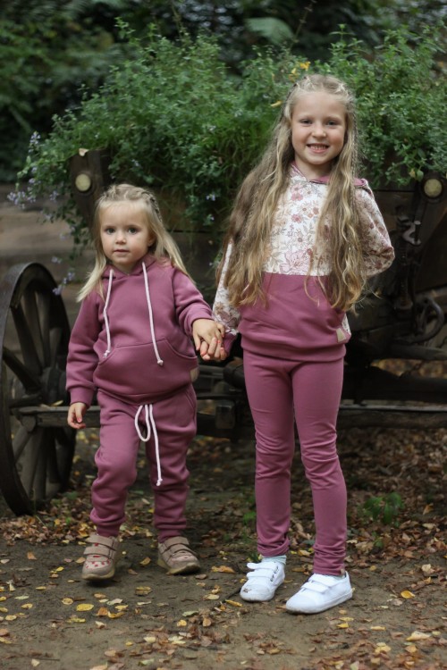 Legginsy dziewczęce indyjski róż Bombel Be handmade