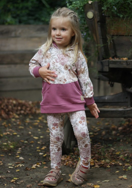 Legginsy dla dziewczynki w kwiatyBombel Be handmade