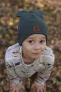Czapka dziecięca prążkowana MIŚ Bombel Be khaki