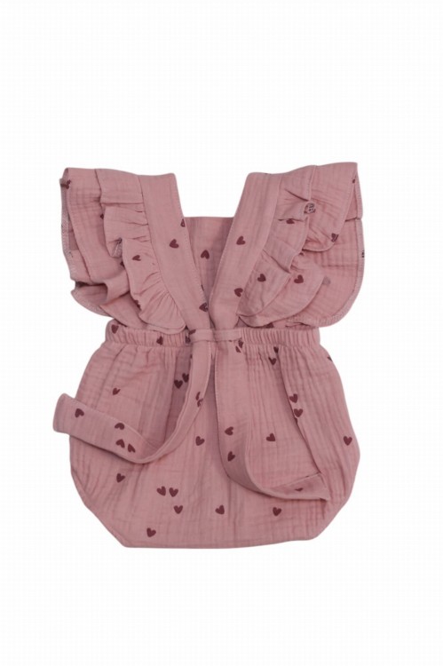 Rampers dla dziewczynki w serduszka Bombel Be