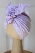 Turban dziecięcy z kokardą – Liliowy Bombel be