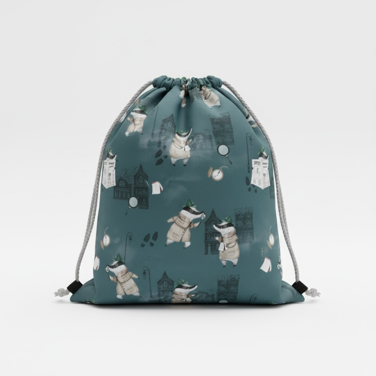 Worko-plecak z motywem detektywa – widok przodu