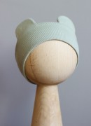 Miętowa opaska niemowlęca z uszami – delikatna i stylowa