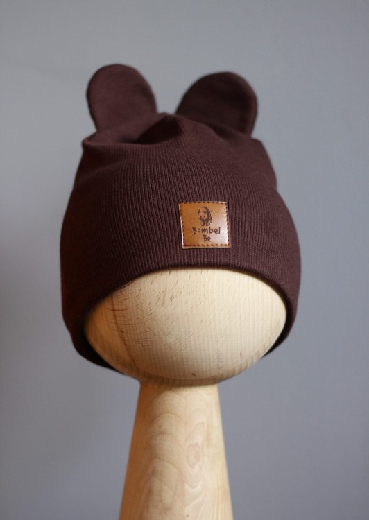 CZAPKA DZIECIĘCA PRĄŻKOWANA MIŚ CZEKOLADA BOMBEL BE