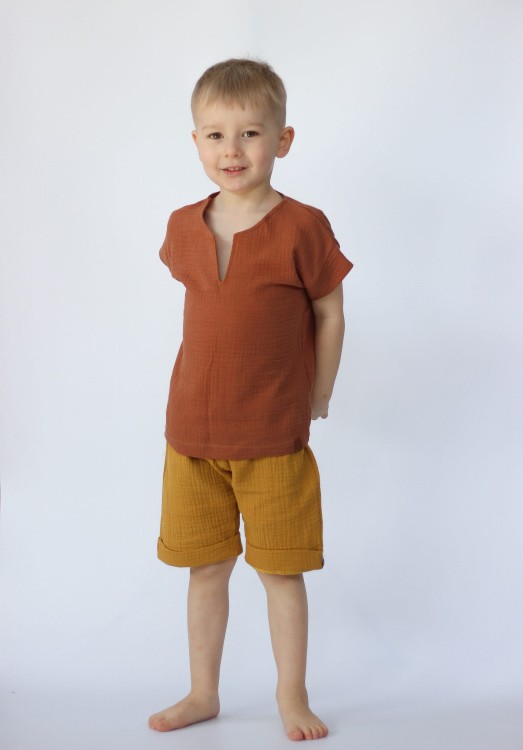 T-Shirt karmel muślin organiczny