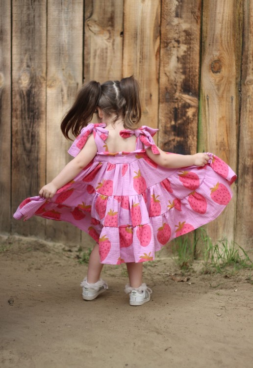 Sukienka muślinowa dla dziewczynki Bombel Be handmade